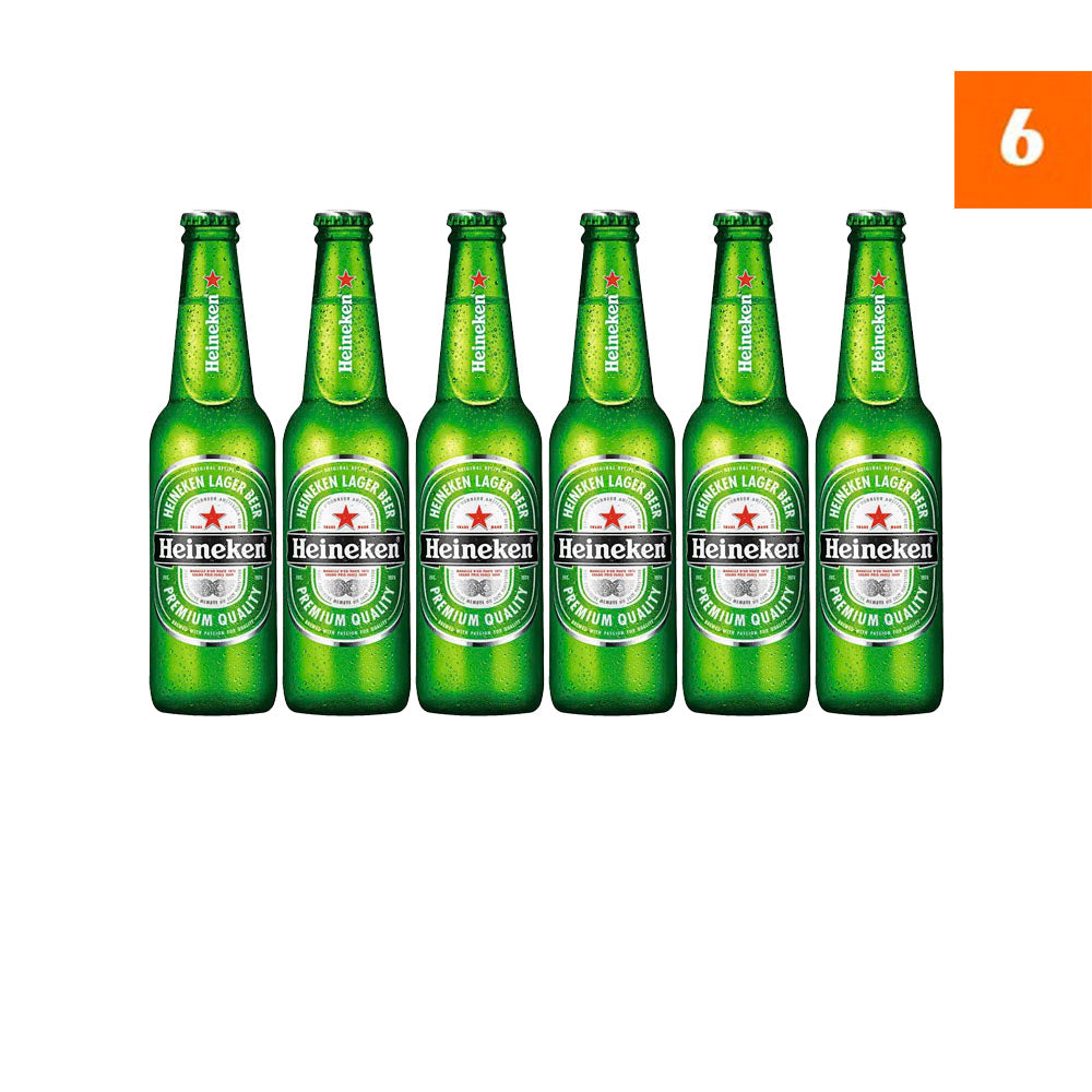 Pack 6 Unidades de Cerveja Heineken Long Neck 330ml